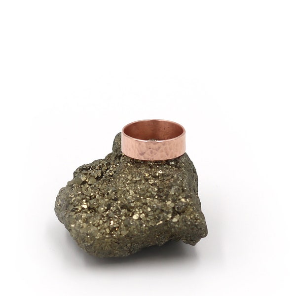 Copper Hammered Texture Ring Band