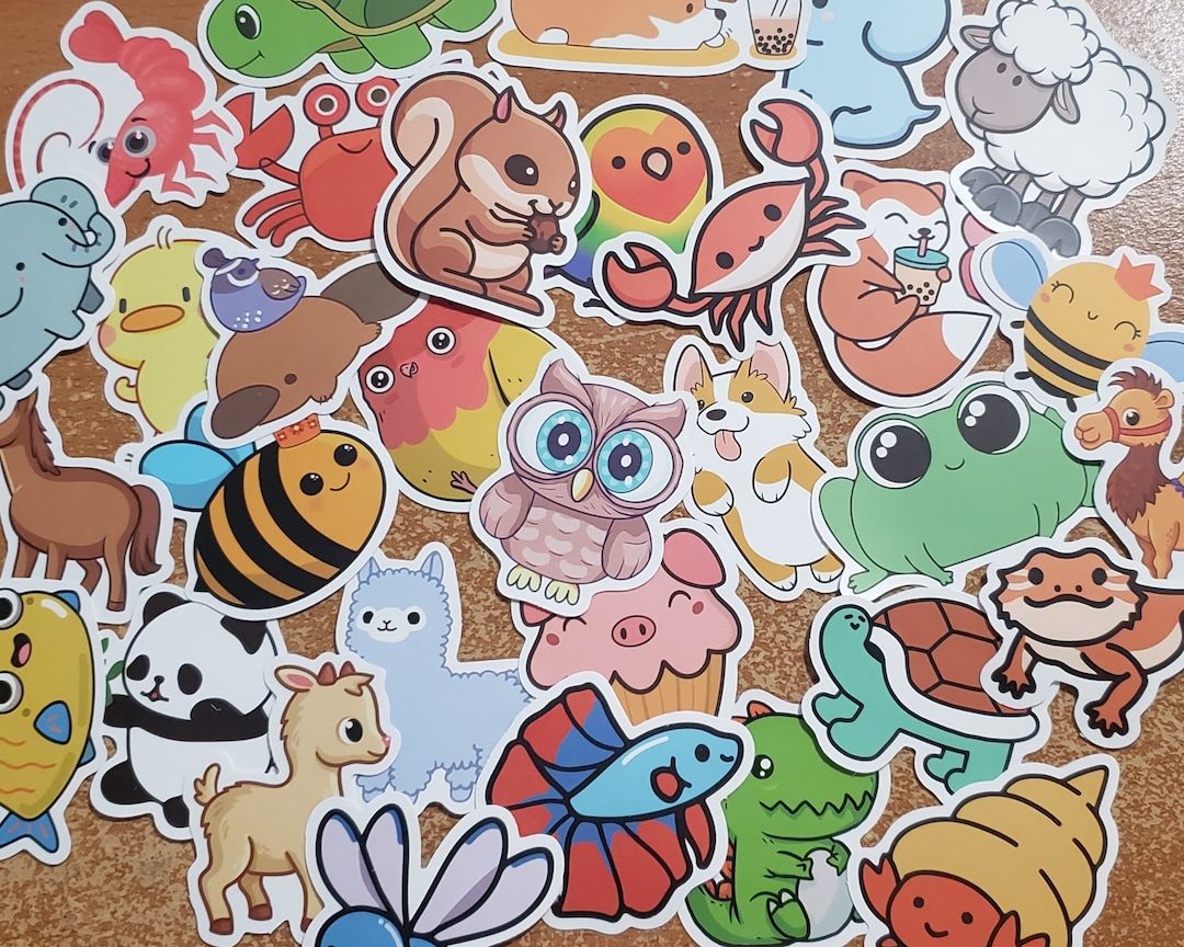 Cute Animals Die-cut Stickers [RANDOM] Cartoon Stickers, Realistic ...