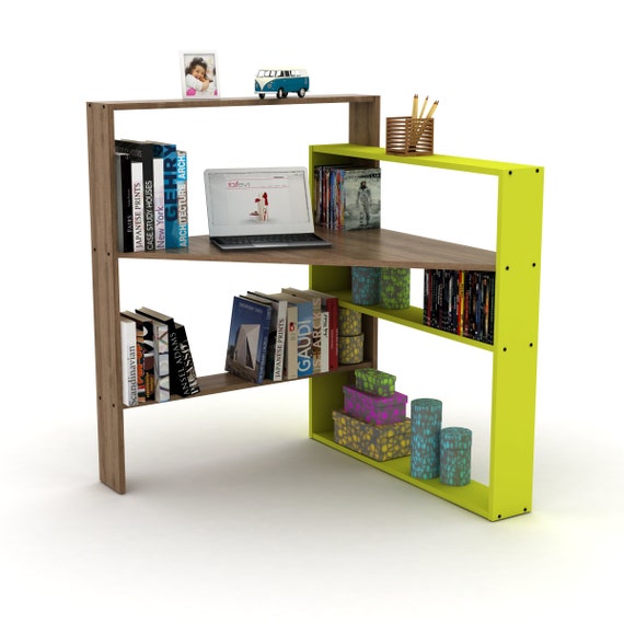 Rafevi Pisagor Corner Desk Book Shelf Combo Work Station Etsy