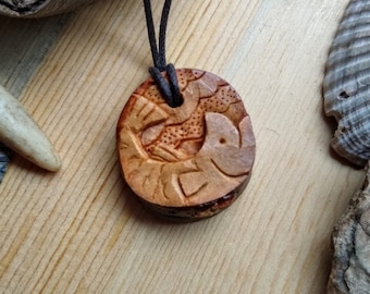 Carved Avocado stone - Fishing jewelry - fishing gifts - avocado pit necklace - avocado stone  - avocado pit art - avocado stone carving