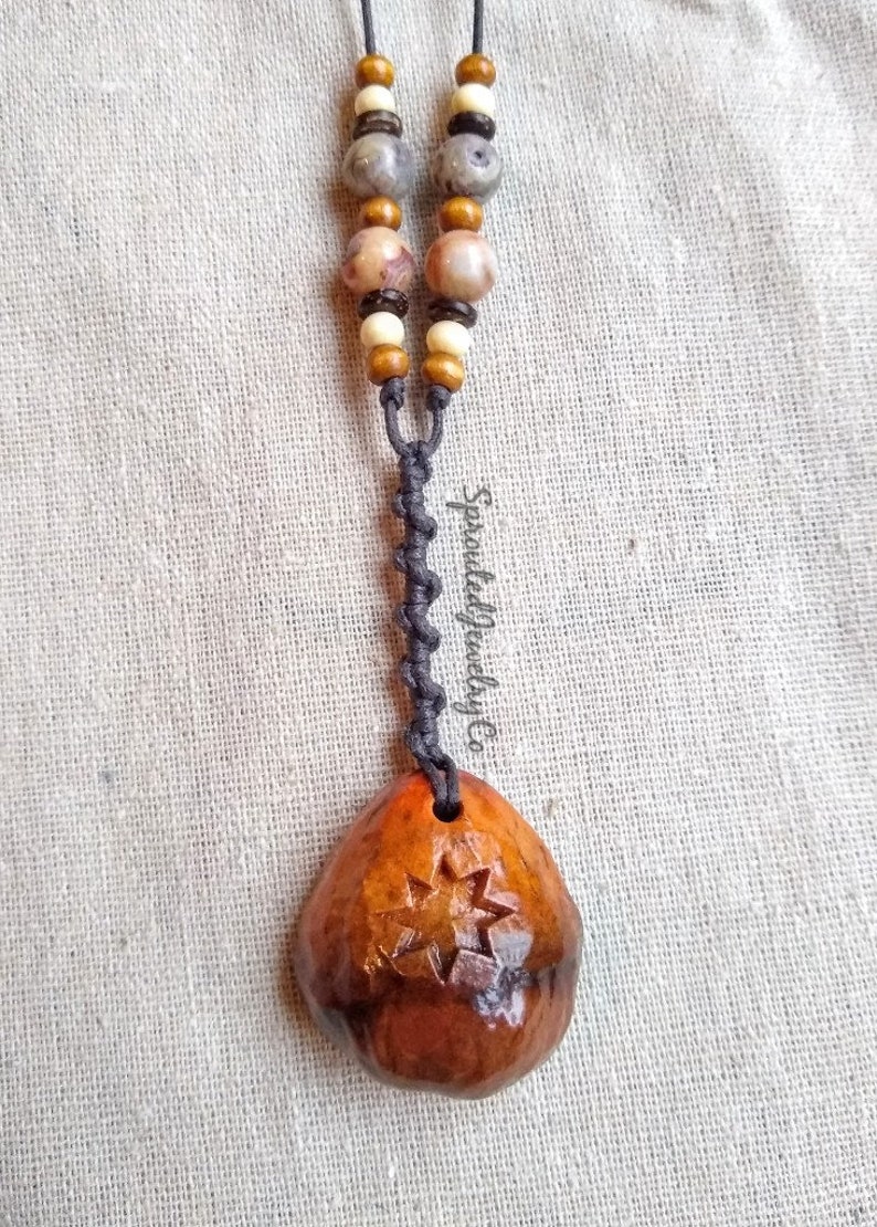 Rustic necklace necklace wood jewelry avocado necklace wood necklace avocado jewelry avocado avocado stone rustic jewelry