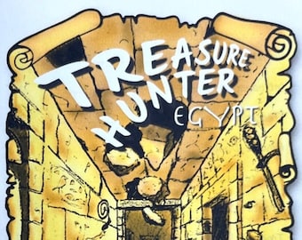 Treasure Hunter Egypt TTRPG Zine (Table-top Role Playing Game). A fun, funny and exaggerated romp suitable for players of all ages.