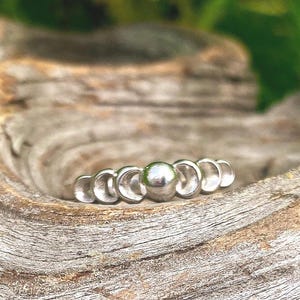 Goddess Designs / Detailed Moon Phase Sterling Silver Ring (( Multiple Sizes Available, Sold Separately ))