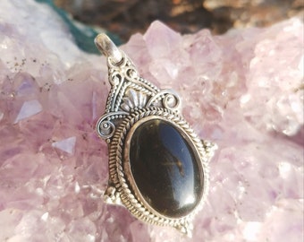 Black Onyx Sterling Silver Pendant