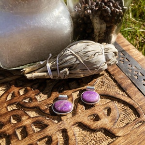 Sugilite Sterling Silver Oblong Pendants / Sugilite Pendants / Sugilite Jewelry / Sugilite