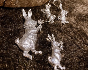 Goddess Designs / Detailed Bunny Sterling Silver Jewelry Set (( Sold Separately ))