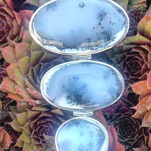 Dendritic Opal Solid Sterling Silver handcrafted pendant. image 1