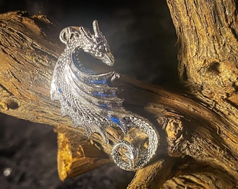 Goddess Designs / Detailed Dragon Sterling Silver Pendant