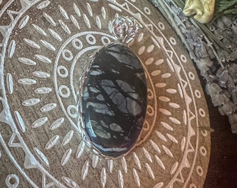 Precious Treasures / Picasso Jasper Sterling Silver Oval Pendant