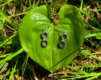 Goddess Designs / Detailed Infinity  Ouroboros Snakes Sterling Silver Earrings