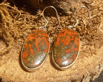 Seam Agate Sterling Silver Earrings / Seam Agate Earrings / Seam Agate Jewelry