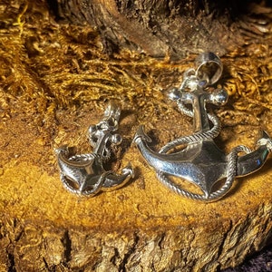 Goddess Designs / Detailed Anchor and Rope Sterling Silver Pendants (( Sold Separately ))