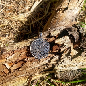 Goddess Designs / Detailed Flower of Life Sacred Geometry Sterling Silver Pendant