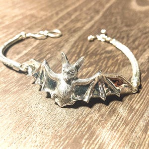 Goddess Designs / Detailed Bat Sterling Silver Statement Bracelet