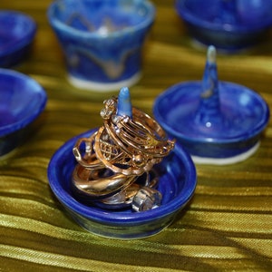 RING HOLDERS - mini CERAMICS in dark blue