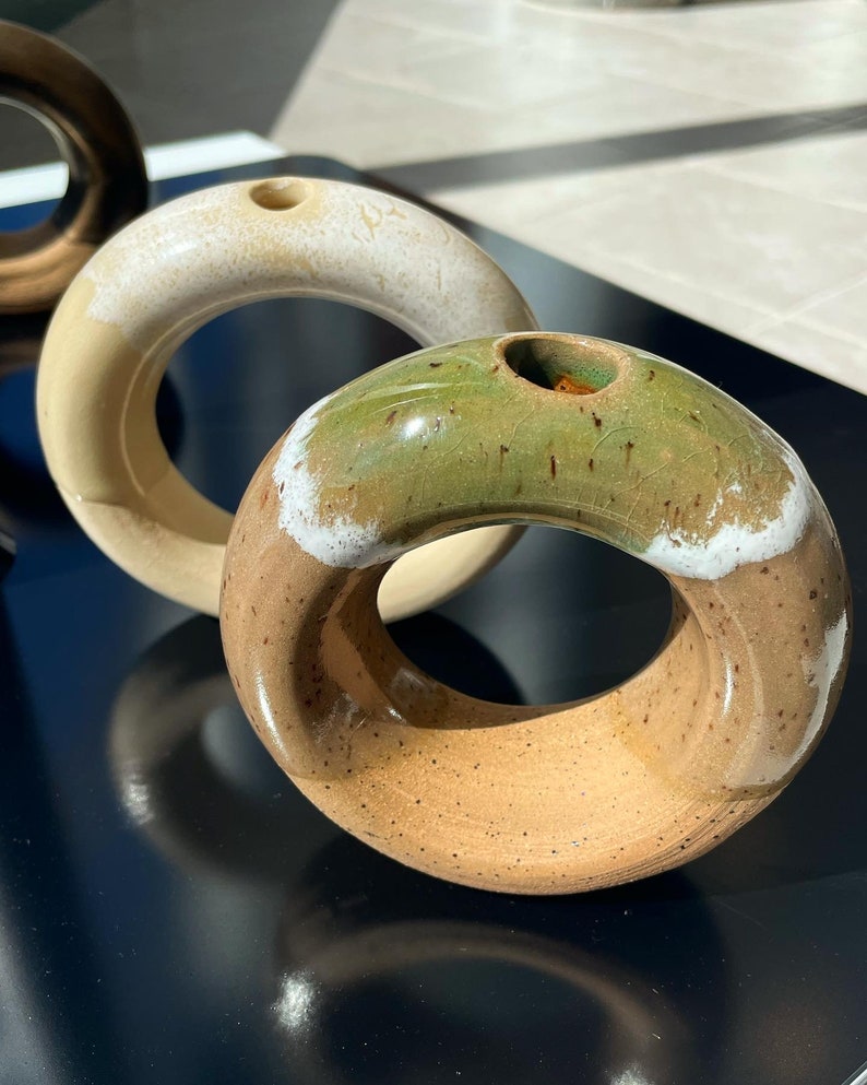 CERAMIC DONUT VASES Etsy