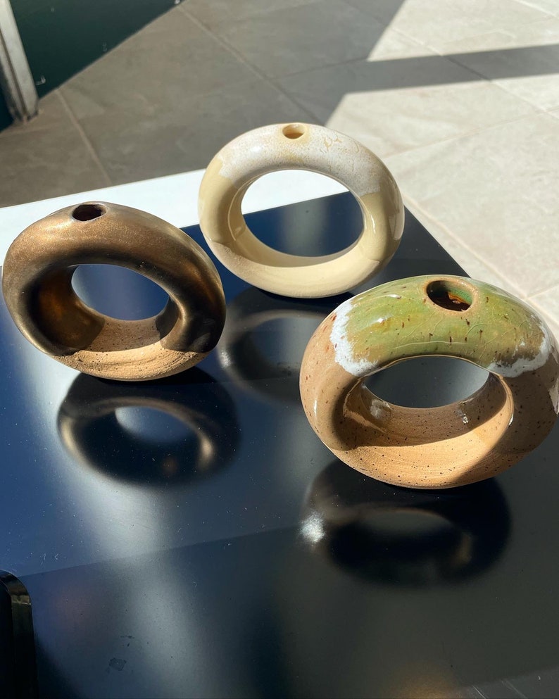 CERAMIC DONUT VASES Etsy
