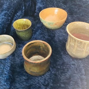 GREEN CERAMIC VARIETY of bowls & planters