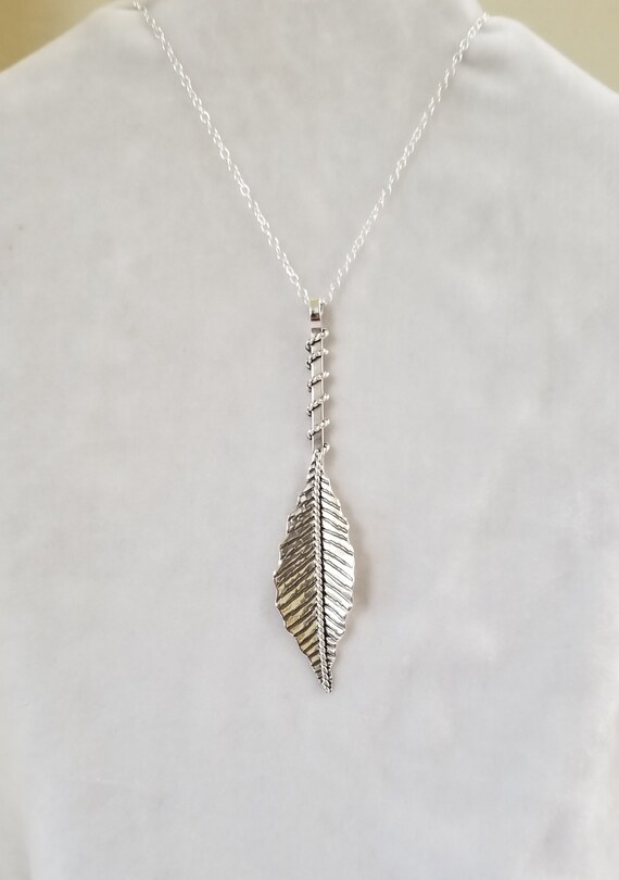 Wild Leaves Sterling Silver Leaf Pendant - Sterling Silver Leaf Pendant Large Wild Leaves Sterling Silver Leaf Pendant - Sterling Silver Leaf Pendant Large