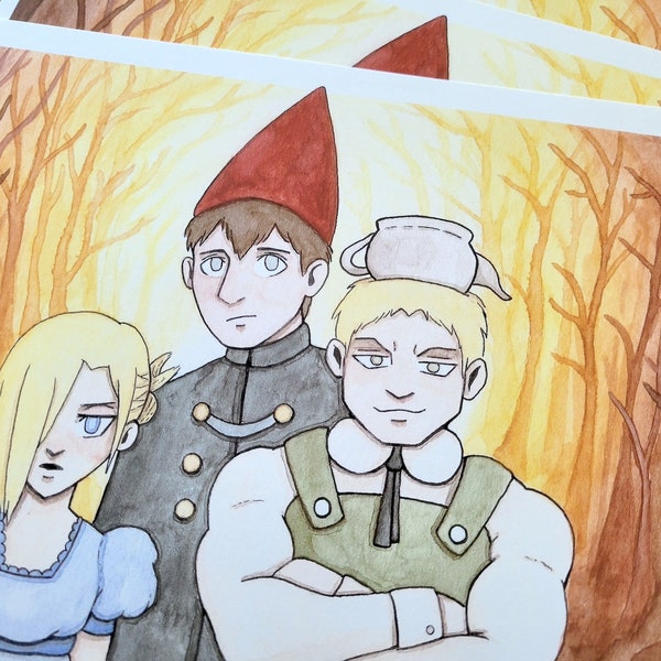 Attack on Titan x Over the Garden Wall Crossover Print | Reiner, Bertholdt, Annie | 6x9 Fine Art Print