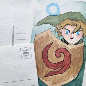 Tres postales originales de acuarela de Legend of Zelda / Hechas a mano