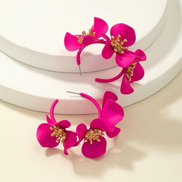 Hot Pink Earrings Etsy