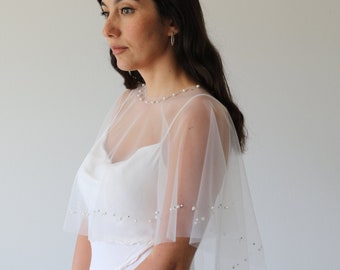 Bridal Pearl Capelet, Wedding Pearl Shrug, Bridal Bolero, Wedding Bolero With Pearls, Wedding Shawl, Wedding Stole, Bridal Wrap, Bridal Cape