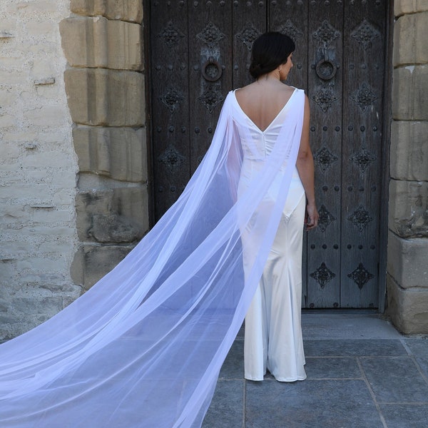 Bridal Cape, Wedding Capelet, Bridal Cover Up, Shoulder Cape, Bridal Dress Wings, Cape Wings, Tulle Cape, Detachable Shoulder Wings