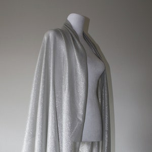 Evening stole, Silver wrap, Evening shawl, Glitter cover up, Bolero wrap, Gray scarf, Long evening shrug, Wedding shrug,Metallic silver wrap