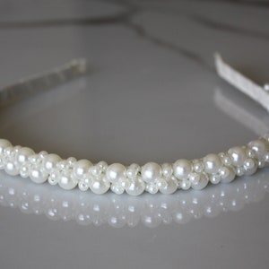 Pearl hair accessories, Bridal headpiece, Bridal pearl headband, Pearl headband, Wedding headband, Pearl core headband