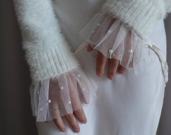 White shirt cuffs, Fake cuffs, Fake sleeves, Wrist cuffs, Lolita wrist cuff, Horn cuffs, Detachable false sleeves, White shirt sleeve cuffs