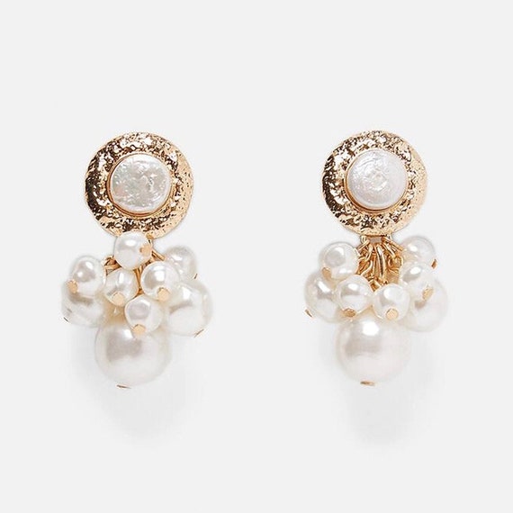 Pearl Statement Earrings Wedding Earrings Pearl Earrings | Etsy
