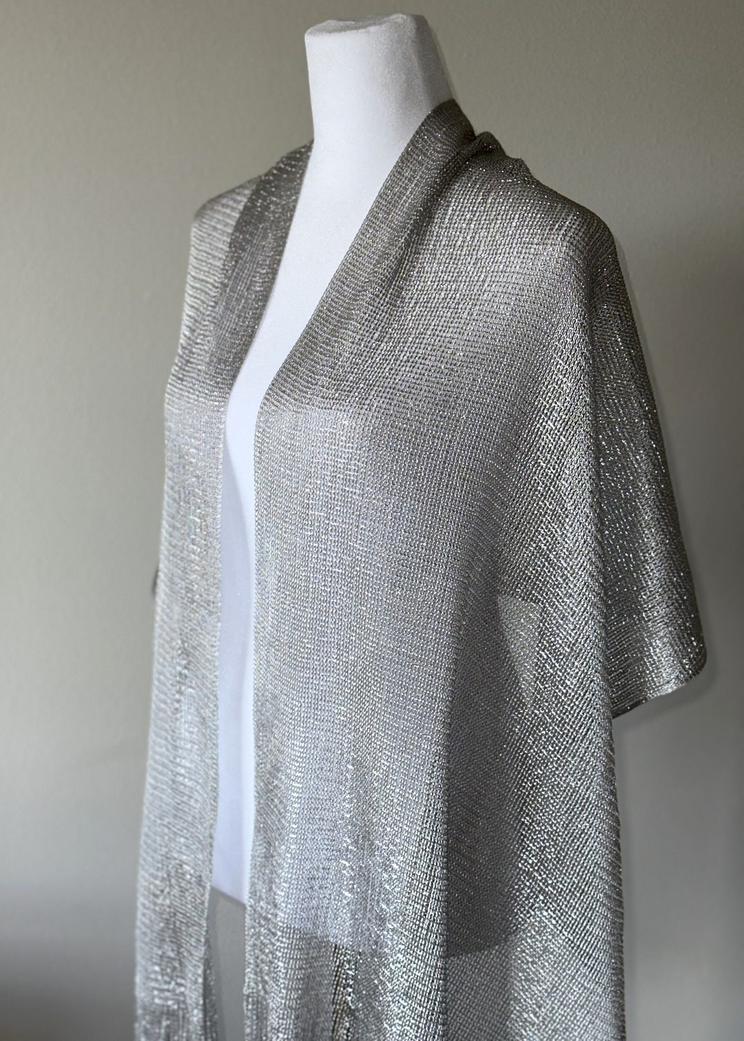 silver evening wraps and shawls
