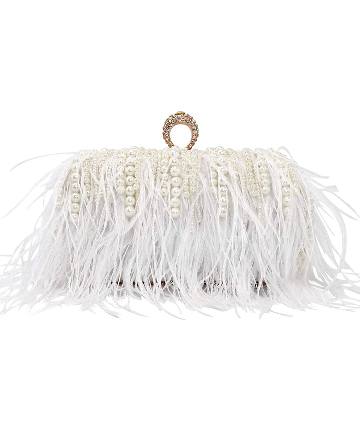 white feather purse - Gem