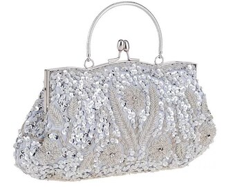 silver clutch bags for weddings