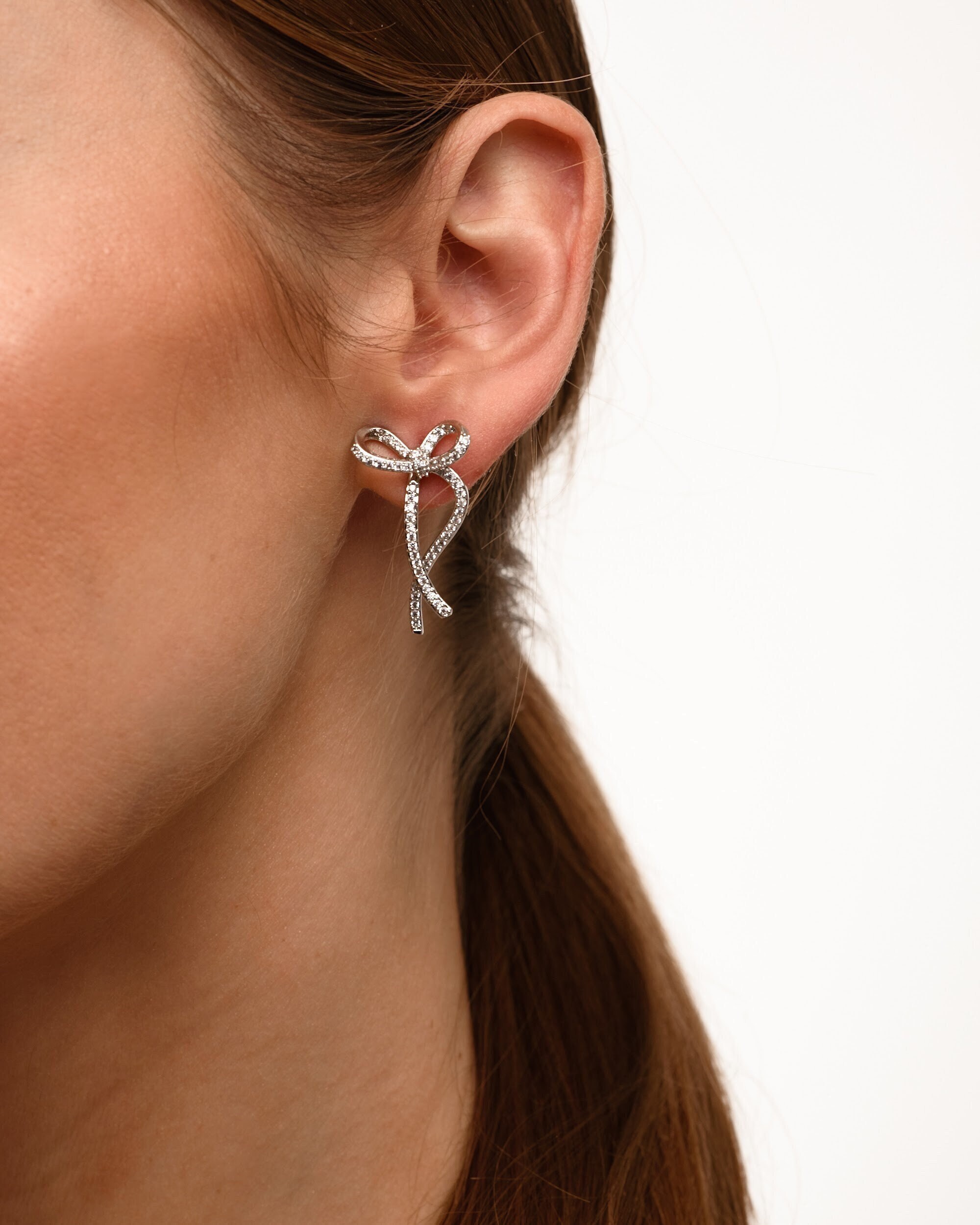 Bow Drop Earrings Etsy Singapore