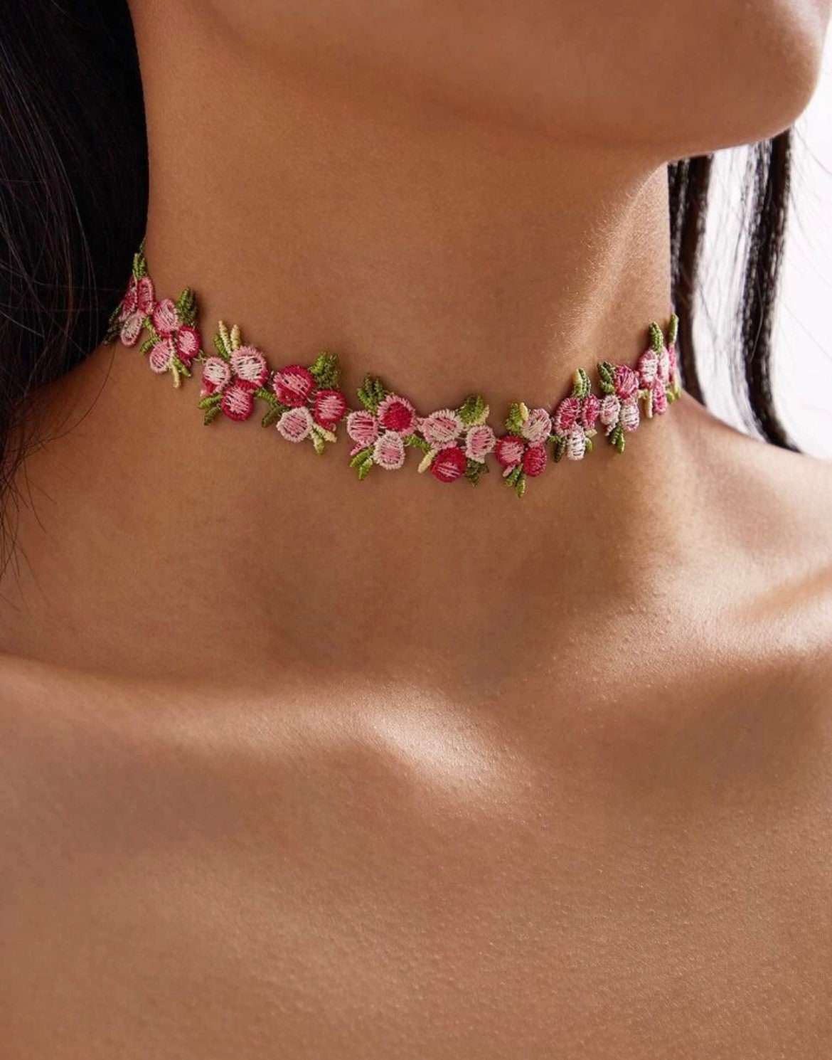 Flower Lace Choker Lace Choker Flower Choker Summer Choker Etsy