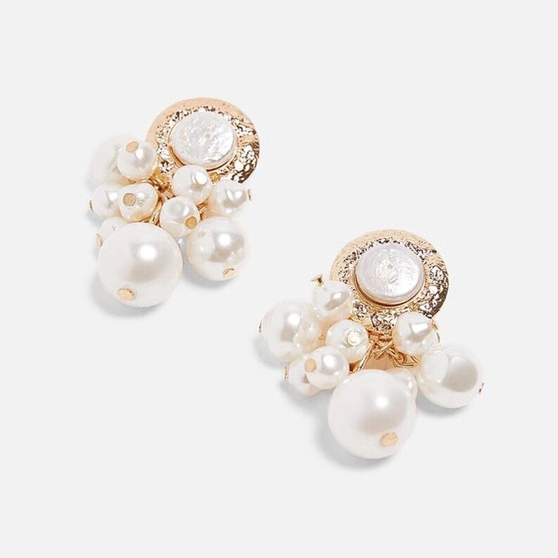 Pearl Statement Earrings Wedding Earrings Pearl Earrings - Etsy