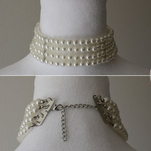 Pearl choker, Wedding choker, Layered pearl choker, Pearl necklace, Wide pearl choker, Victorian pearl choker, Wedding choker, Bridal choker image 2