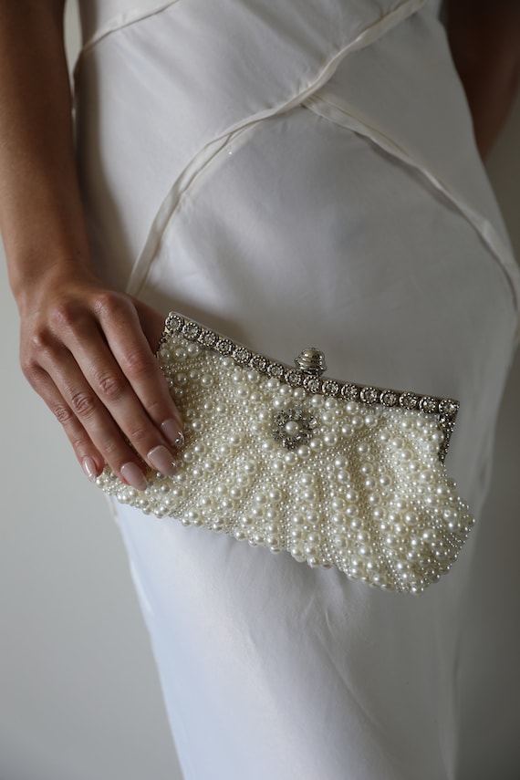 Lost in Vintage White Wedding Bride Clutch Lace Floral Appqulie Embroidery  Bag Kiss Lock Handbag Kiss Lock Purse Filigree Handle - AliExpress