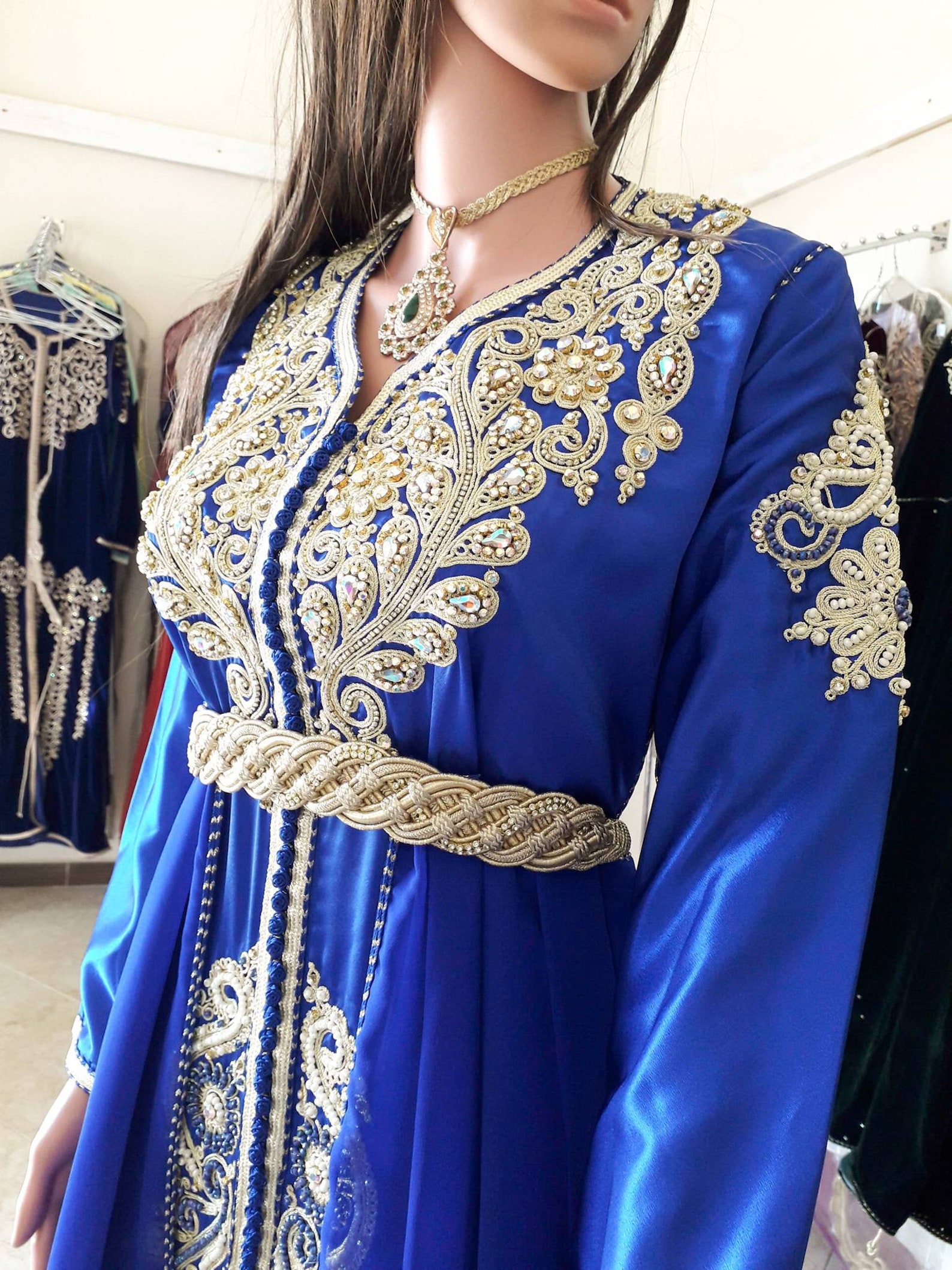 Luxury Kaftan caftan moroccan dressblue kaftan dress | Etsy