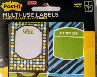 Funny Cute Hilarious Post It LABELS Hands Off, This Is Mine, Don't Touch,  Get Your Own 3M Super Sticky 40 Post-It Labels PostIt Adhesive