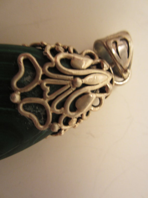 large sterling silver malachite pendant