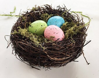 Large Greenery Grapevine Wreath with Birds Nest Everyday Greenery Wreath with nest and eggs,