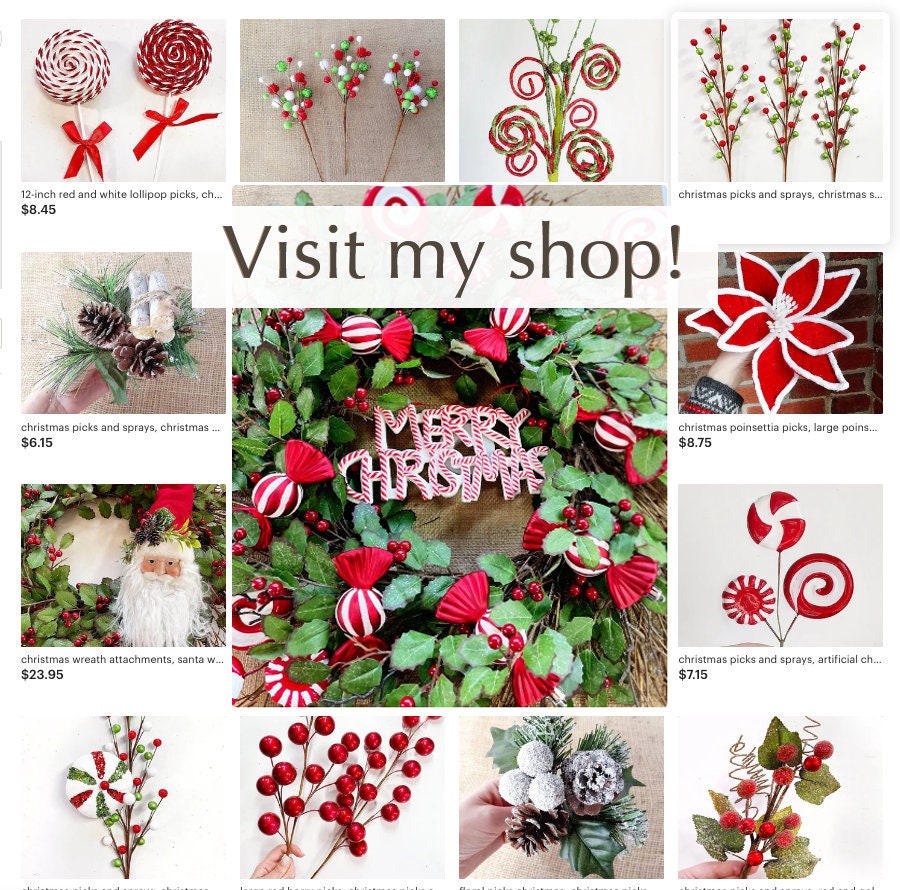 Christmas Picks and Sprays, Christmas Candy Ornaments, Lollipops