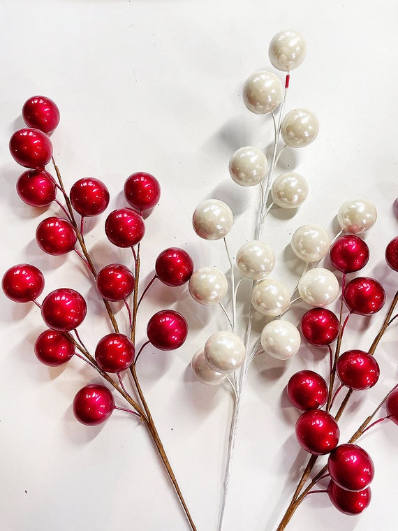 Large Red Berry Picks, Christmas Picks and Sprays, Red Berries