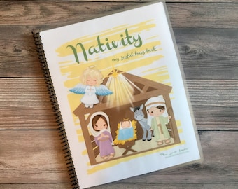 Printable Preschool Nativity Busy Book, Christmas Learning Binder, DIY Craft Kit, Christmas Eve Box Tradition, Sunday School Activities