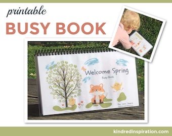 Spring Learning Busy Book, Easter Toddler Activities (Printable PDF)
