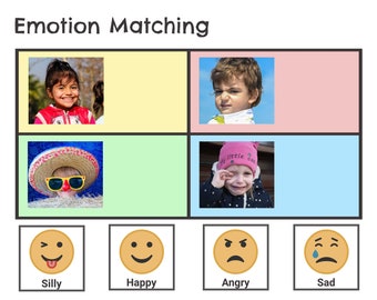Printable Emotion Matching Game, Toddler Quiet Book Activity (PDF)