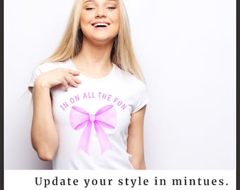 Pink Bow T-shirt design, Wicked Wonderland Inspired iron on printable, and Disney Descendants PNG